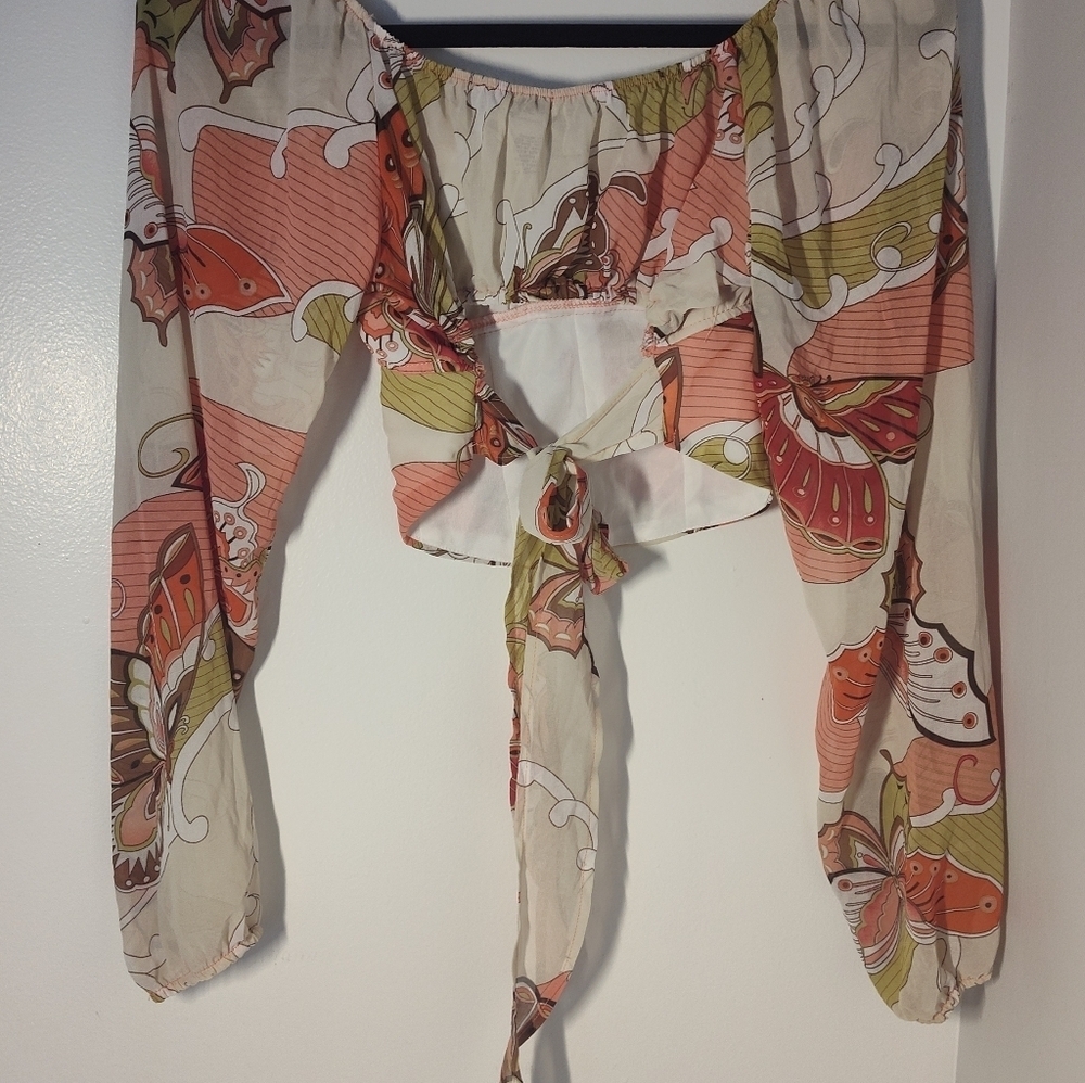 Vintage Rue 21 Floral Boho Blouse Size M #658 - Picture 2 of 2